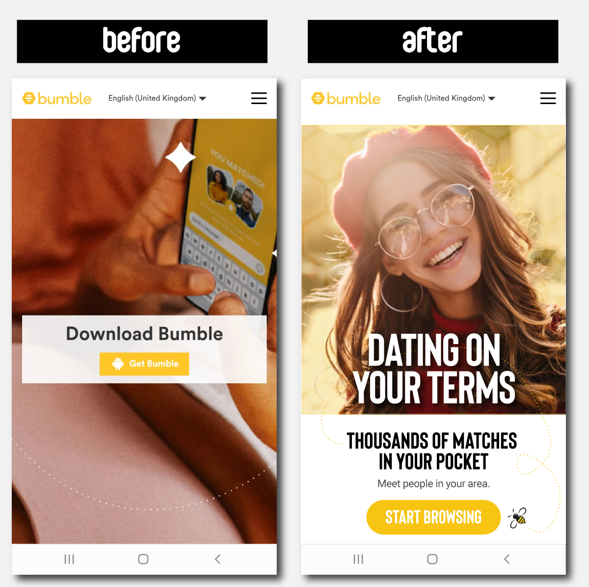 Bumble website redesign