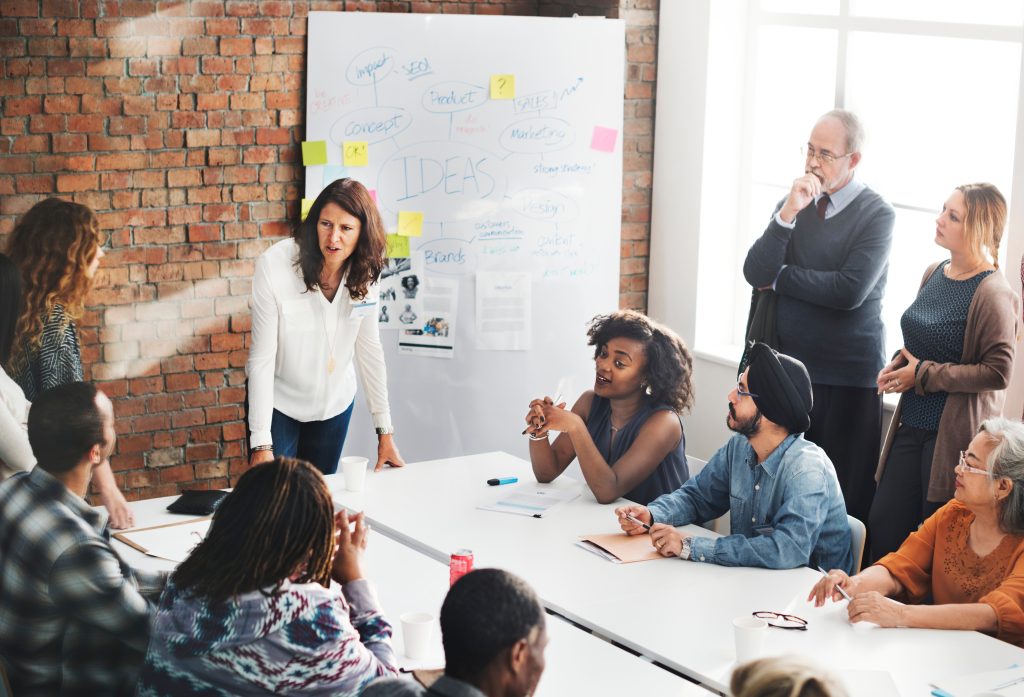 Business people are having a discussion