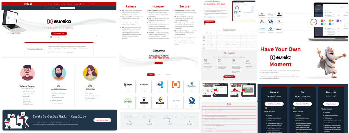 Eureka DevSecOps Platform Website Redesign