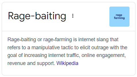 What is rage baiting?
