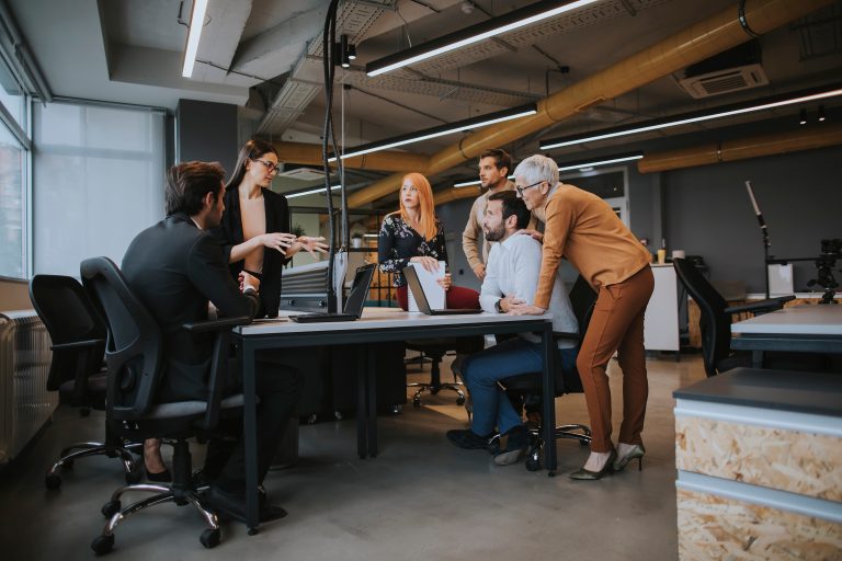 Business people working in the modern office